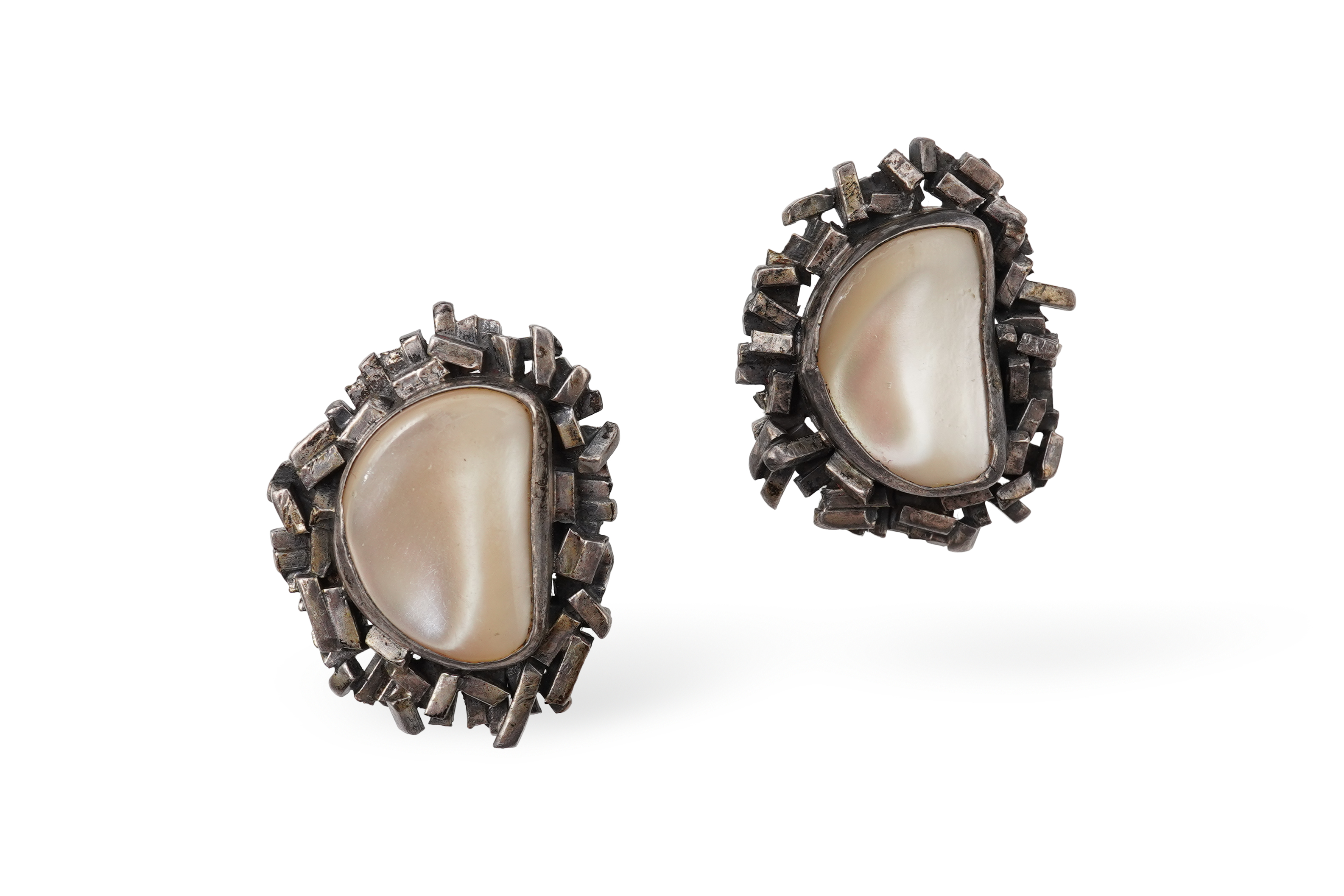Attributed to Rachel Gera (1936-2023), a pair of mother of pearl cufflinks, Israel, 1970s